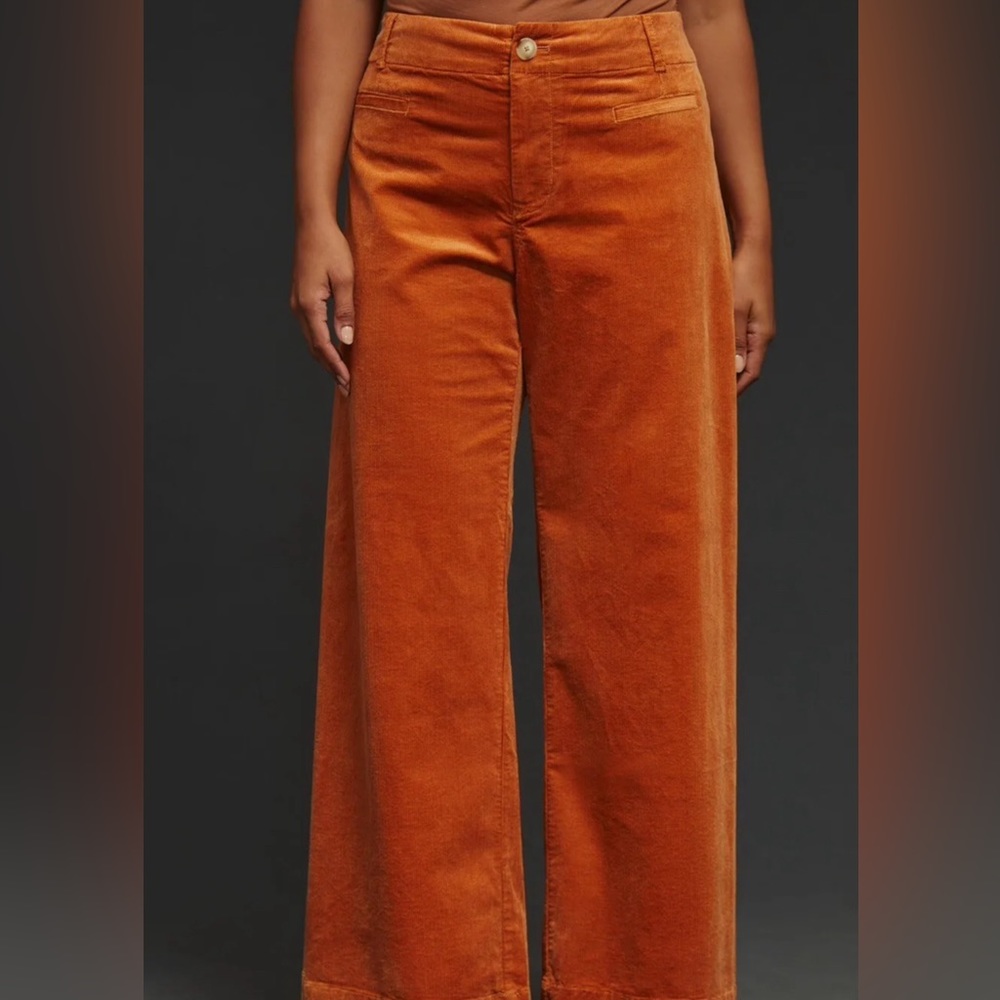 NEW Maeve the Colette Cropped Wide-Leg Corduroy Pants Bronze Sz 29.